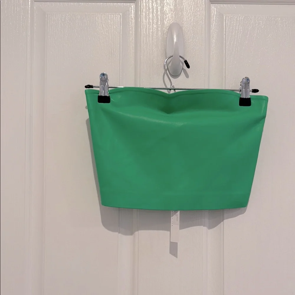 Susana Monaco Women's Faux Leather Cropped Tube Top - Picture 3 of 5